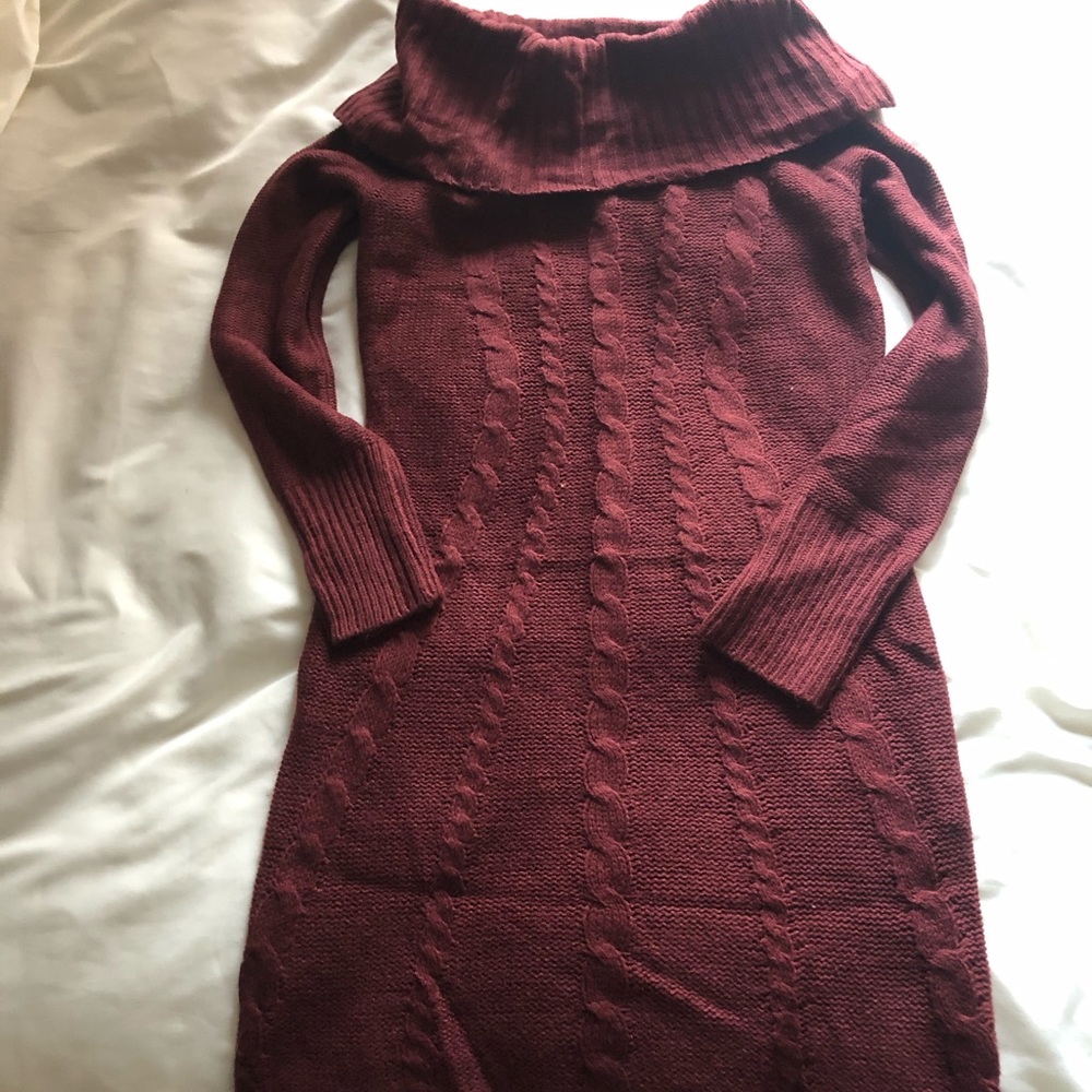 Pink rose sweater dress